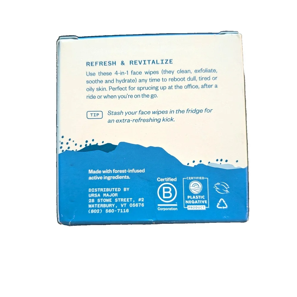 Ursa Major Essential Face Wipes 4-in-1 Facial Cleansing Wipes (15 total wipes)